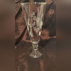 CUBIST MID CENTURY MODERN PILSNER ETCHED SQUARES